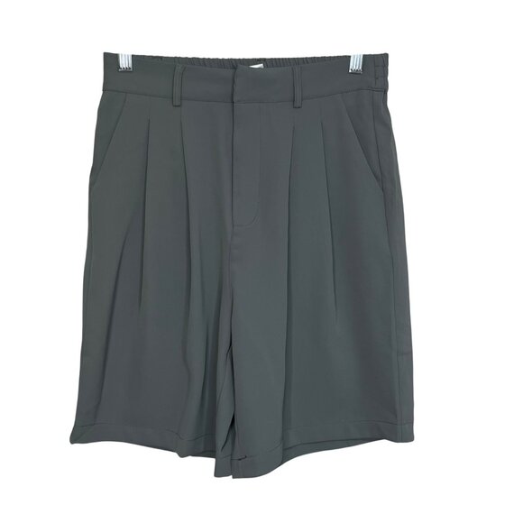 Tarse Activewear Pleated Shorts High Rise Gray Pleated High-Waist Small New - Picture 1 of 10